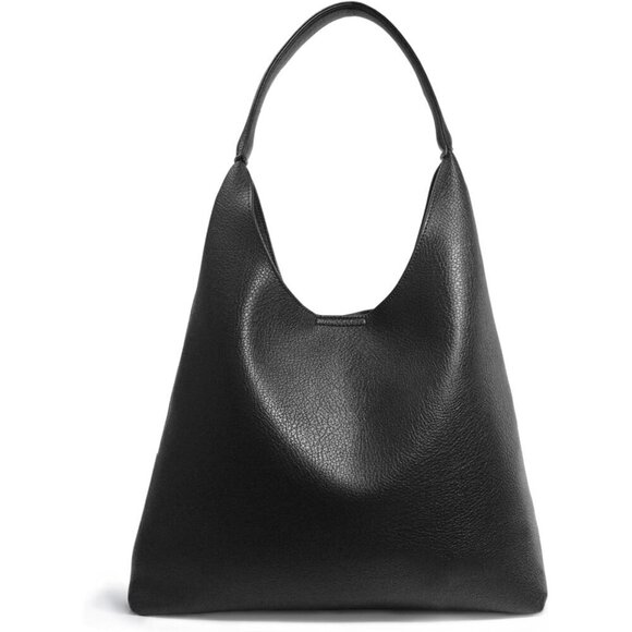 Handbags - Hobo Black Bags for Women Soft Vegan Leather Slouchy Tote Shoulder Handbag